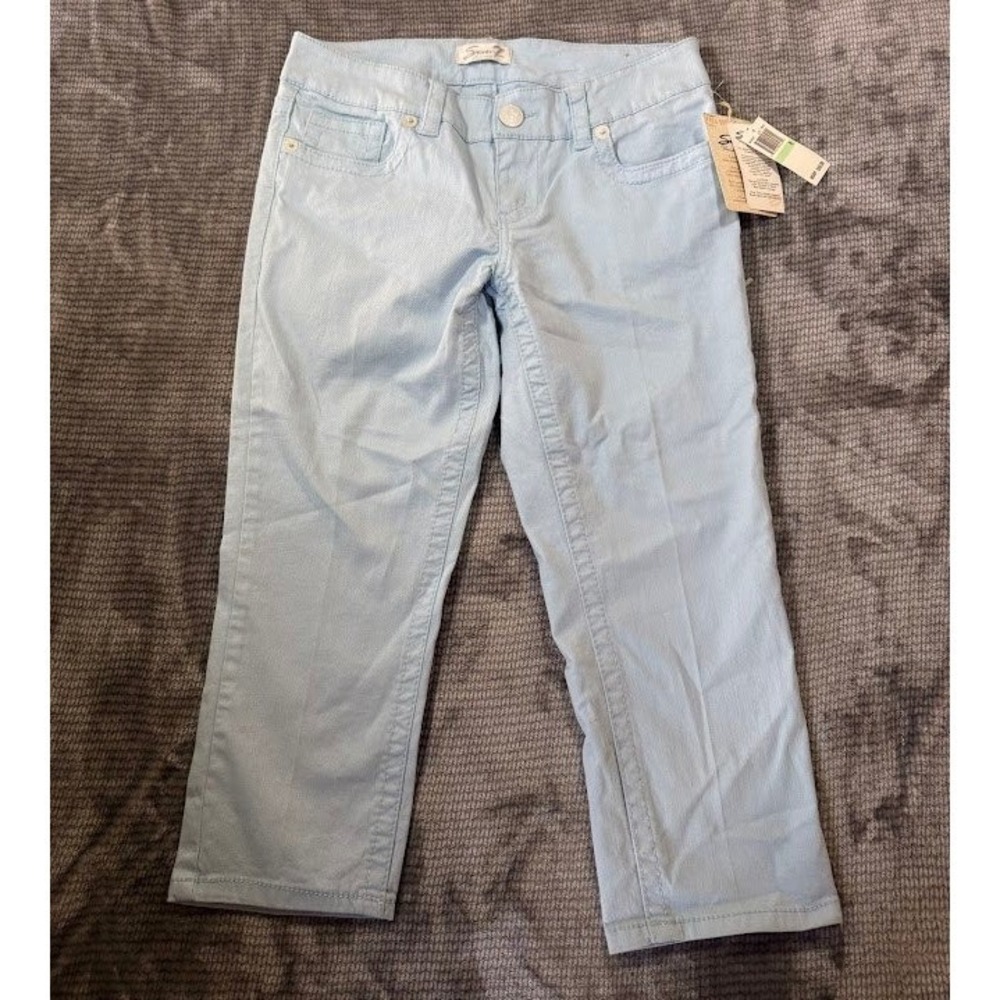 Seven7 Light Blue‎ Denim Capris Cropped Jeans Size 8 NWT 32X21 Ladies.